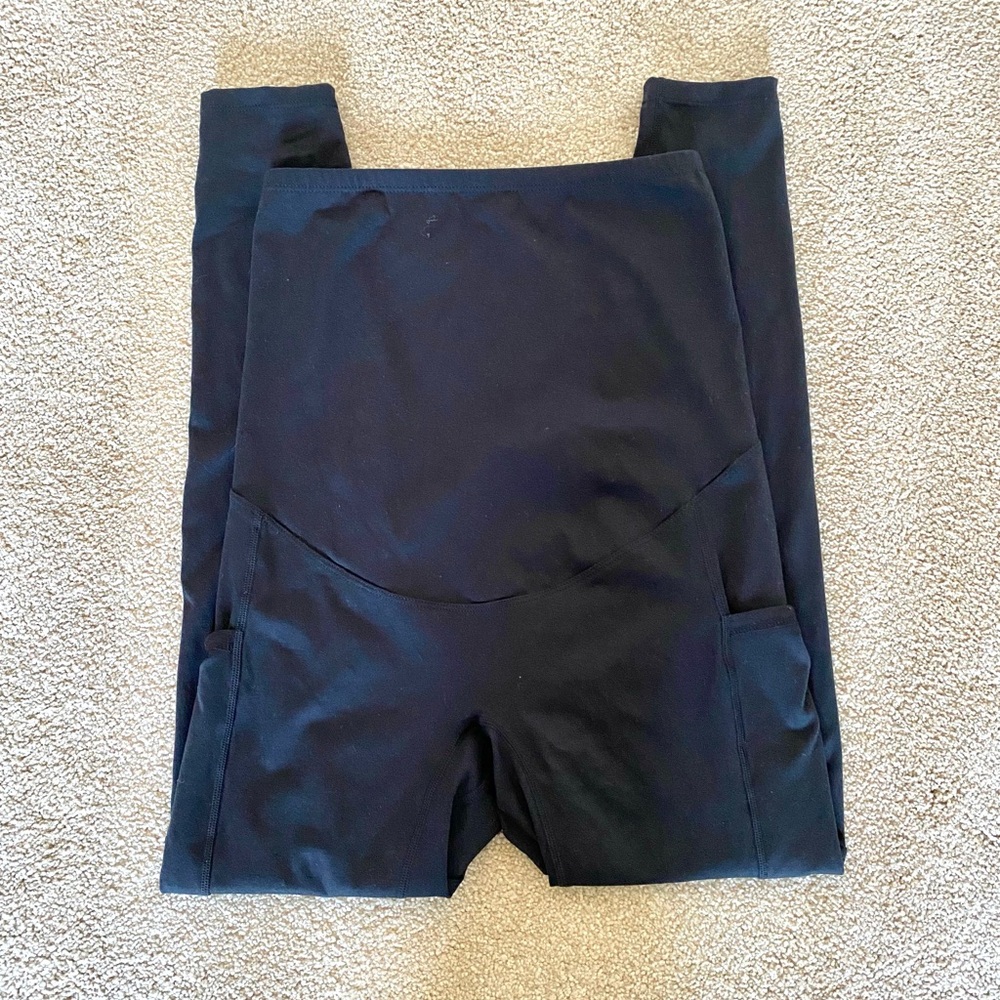 Poshdivah Black Over the Belly Maternity Leggings - Picture 2 of 5